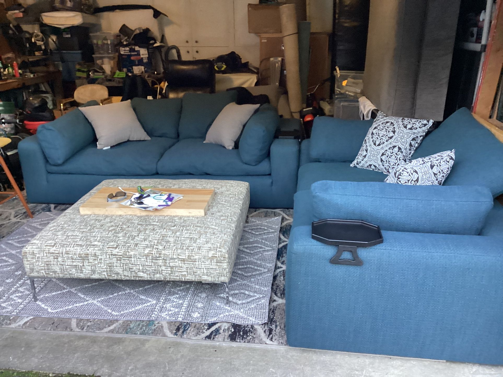 KUKU JASONS FURNITURE DOWN Field sofas plus Lazaar ottoman and dania chairs Delivery starts at $50