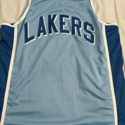 This is a Los Angeles Lakers Hardwood Classics jersey made by Majestic.
