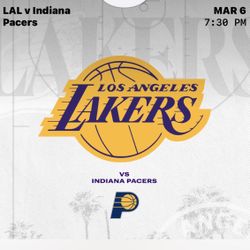 Lakers Vs Pacers tickets 