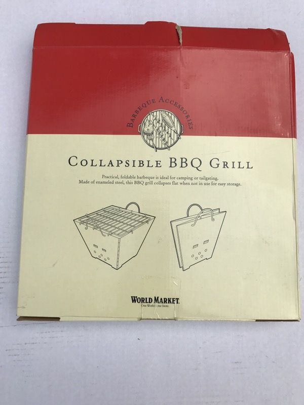 World Market Collapsible BBQ Grill. New In Box.