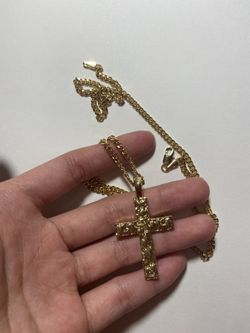 Nugget cross chain Gold Plated