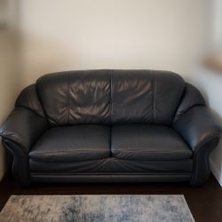 Black Leather Couch & Loveseat