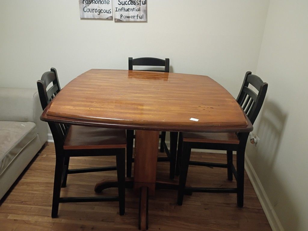 Large Wood Finished Dinner Table 