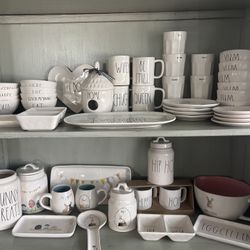 Huge Rae Dunn Collection Mugs Bowls Plates Canisters Easter Decor- Williamsfield and Higley