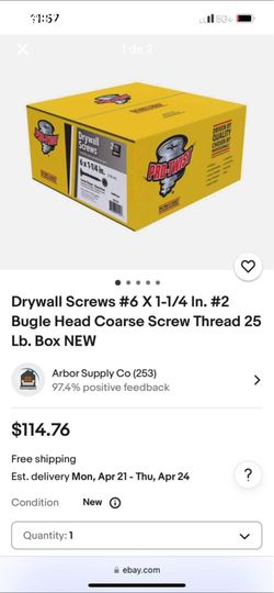 Cajas de tornillos para drywall 1 1/4 y 1 5/8