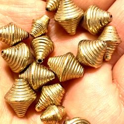 Lot Of Coiled Bicone Beads
