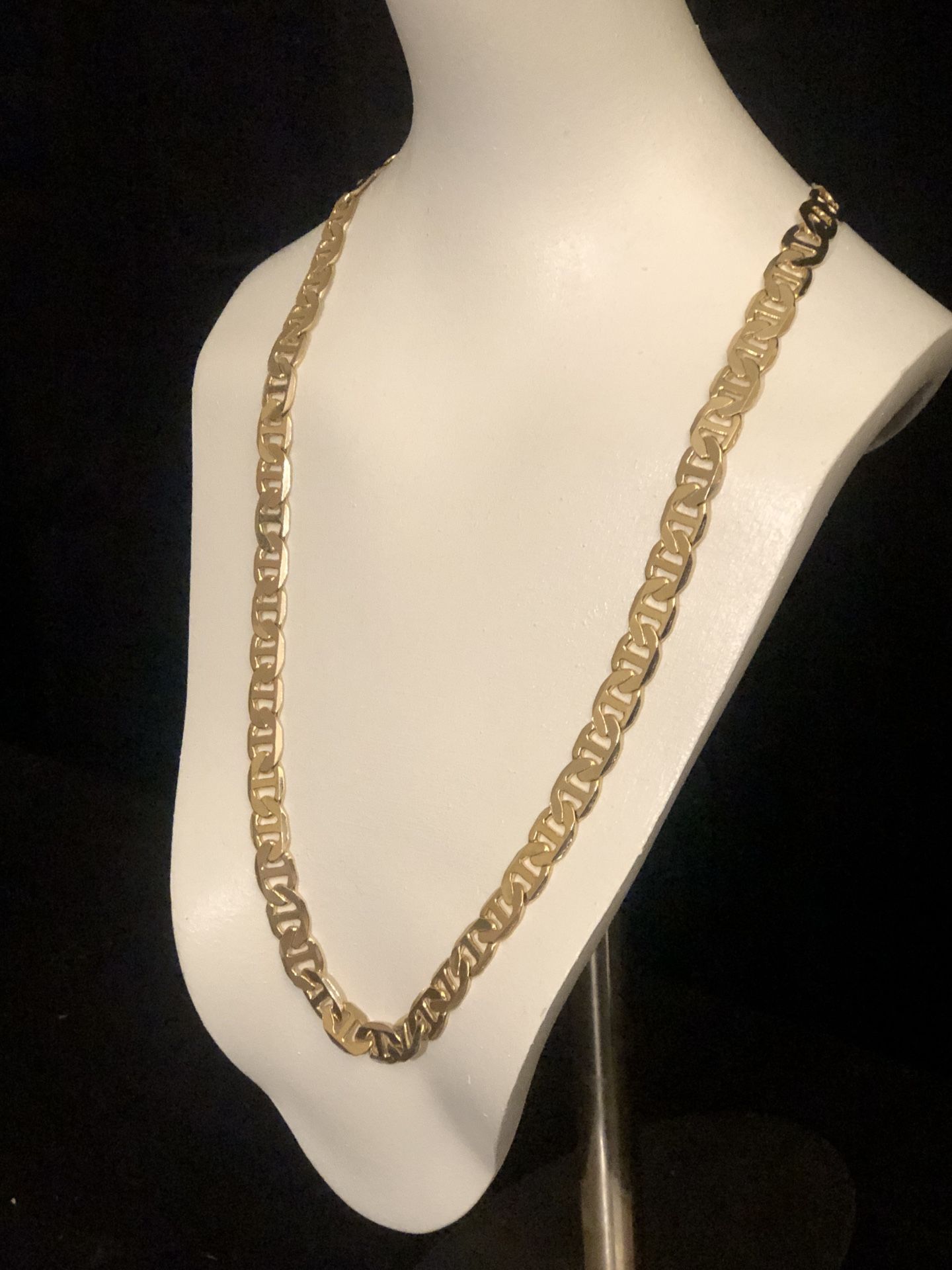 14k Gold Plated Mariner Chain 30" 12mm Plain