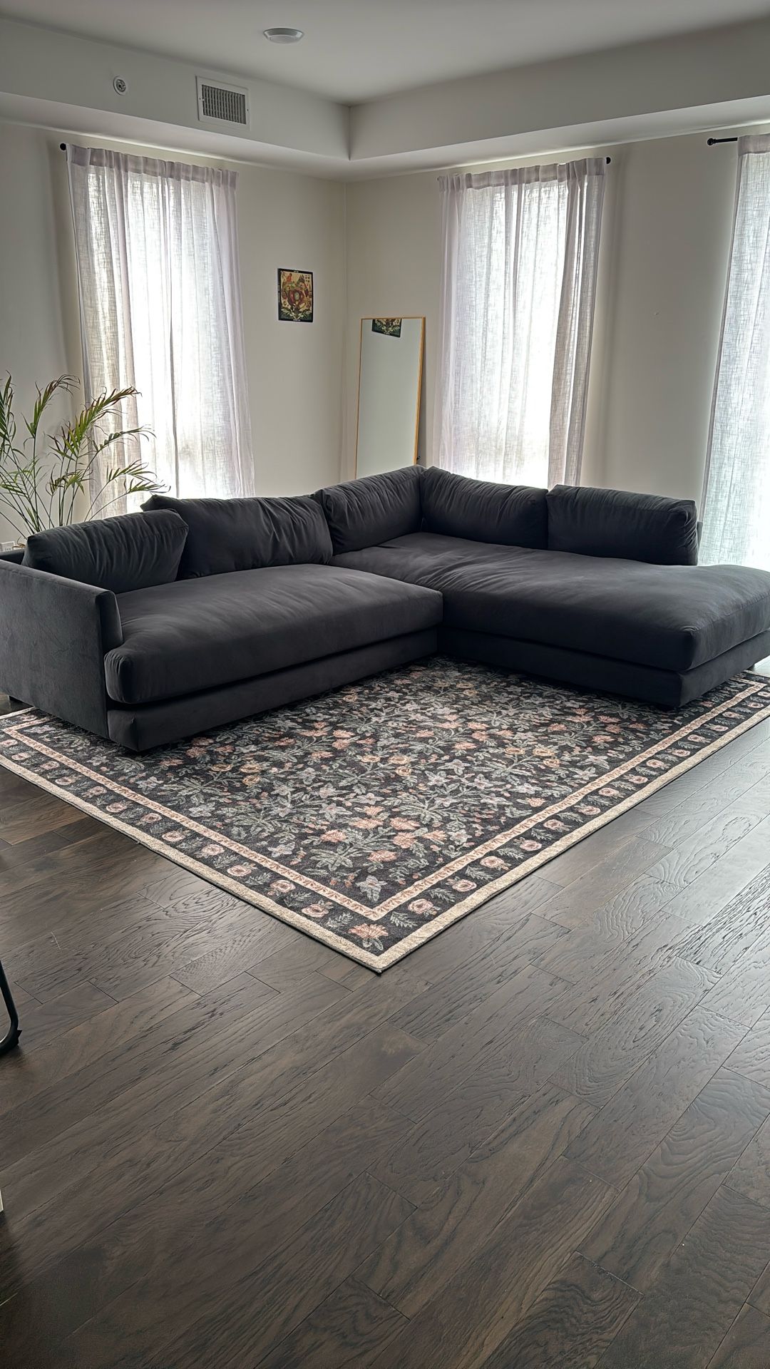 West Elm Haven 113” Sectional - Performance Velvet - Must Go!