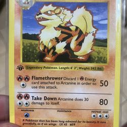 Pokemon- Arcanine 1st Edition Shadowless 