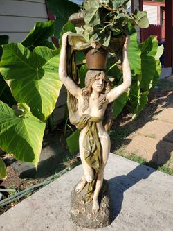 Vintage Lady Planter Statue