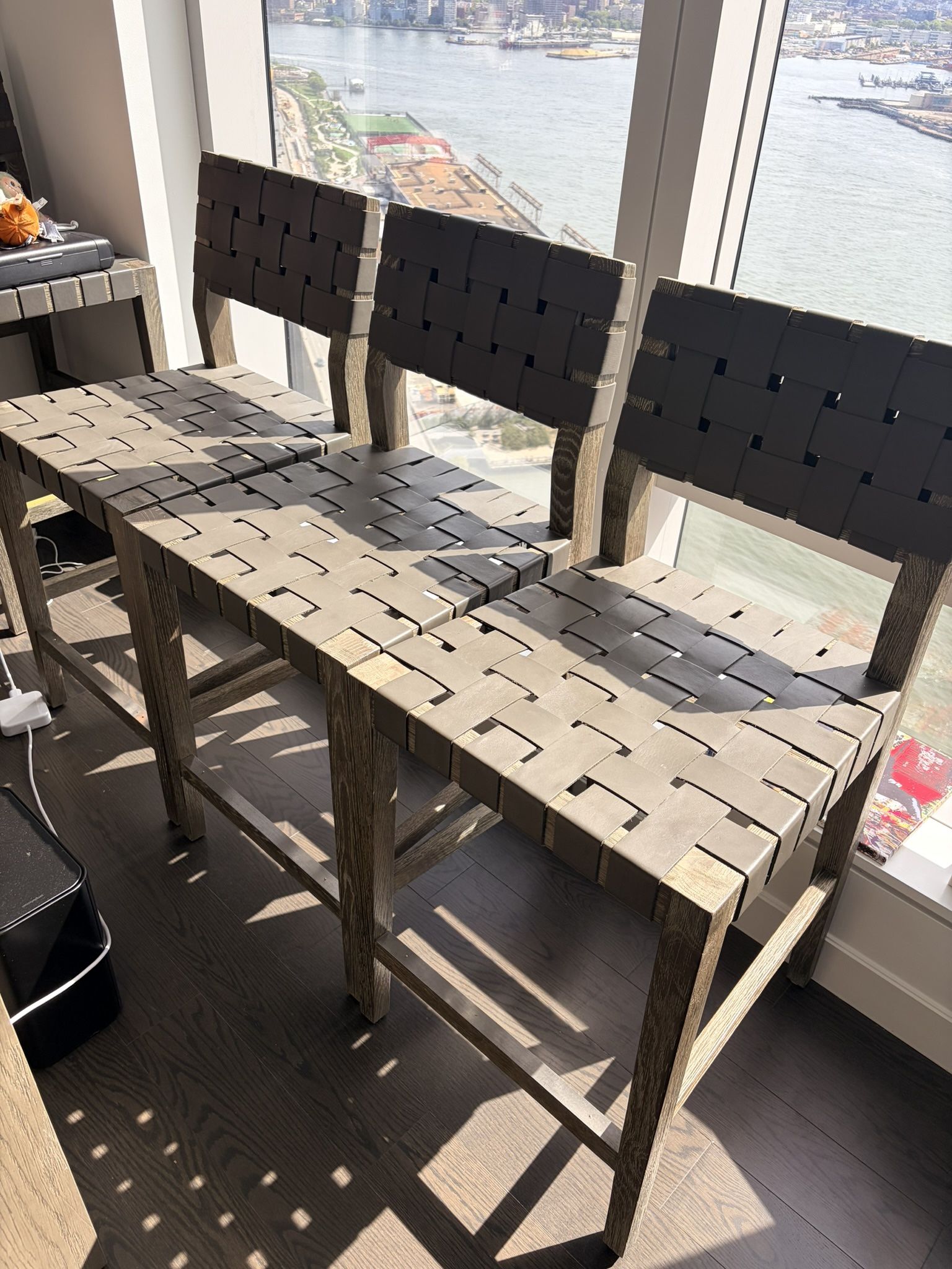 RH VERO LEATHER COUNTER STOOLS $350 for 3