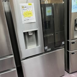 Refrigerator, 36” W 26 Cu.ft French Door Refrigerator Free Delivery With 1 Year Warranty 