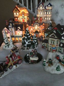 Christmas Village Collection with Lights and Figurines