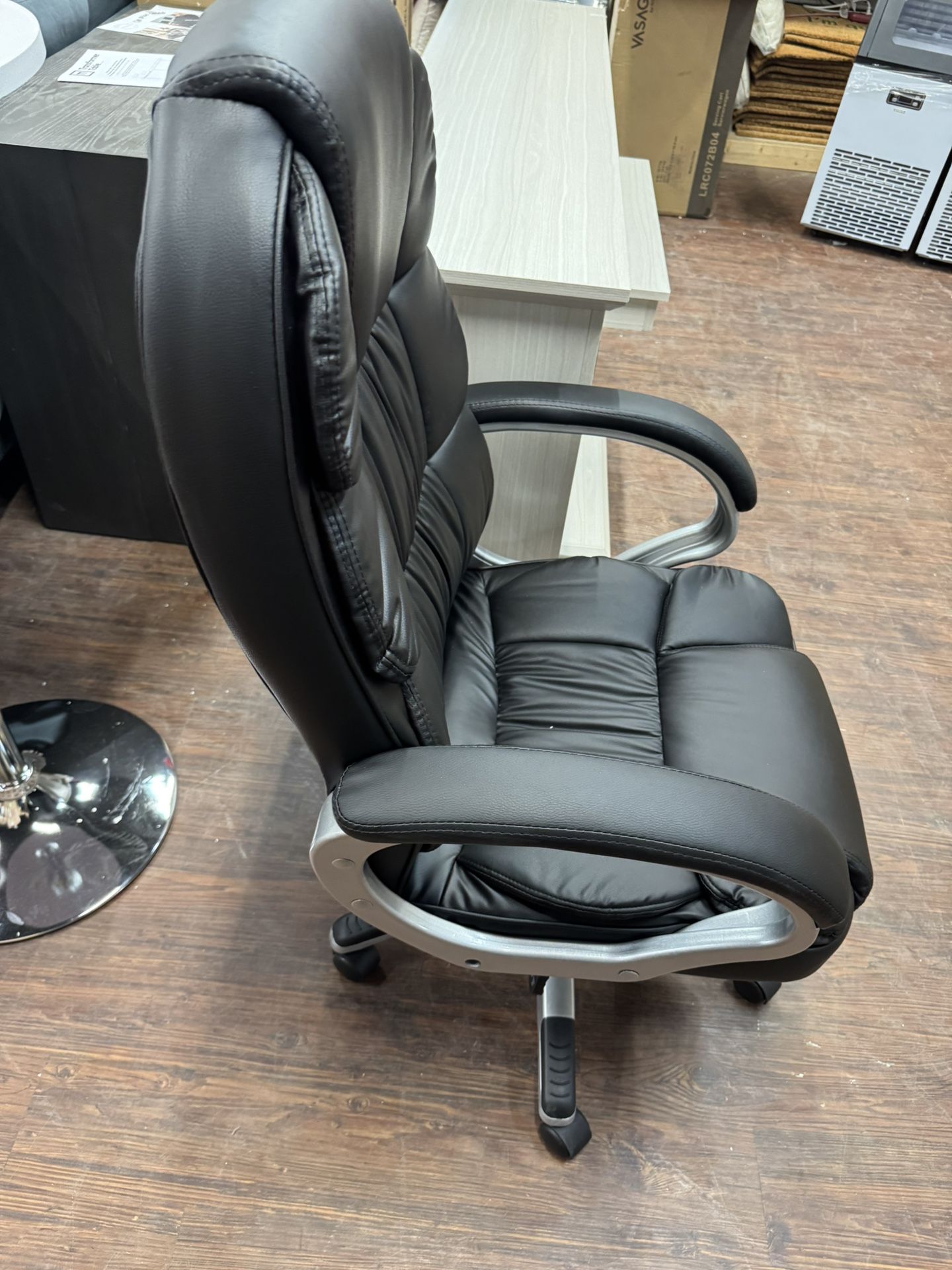 Desk Chair Black And Silver New Fully Assembled