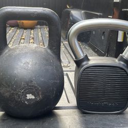 PAIR  OF  30  LB.  KETTLEBELLS  =  NORDIC TRACK RUBBER 30 = $50  &  LARGE COMPETITIVE. STYLE 30 = $50