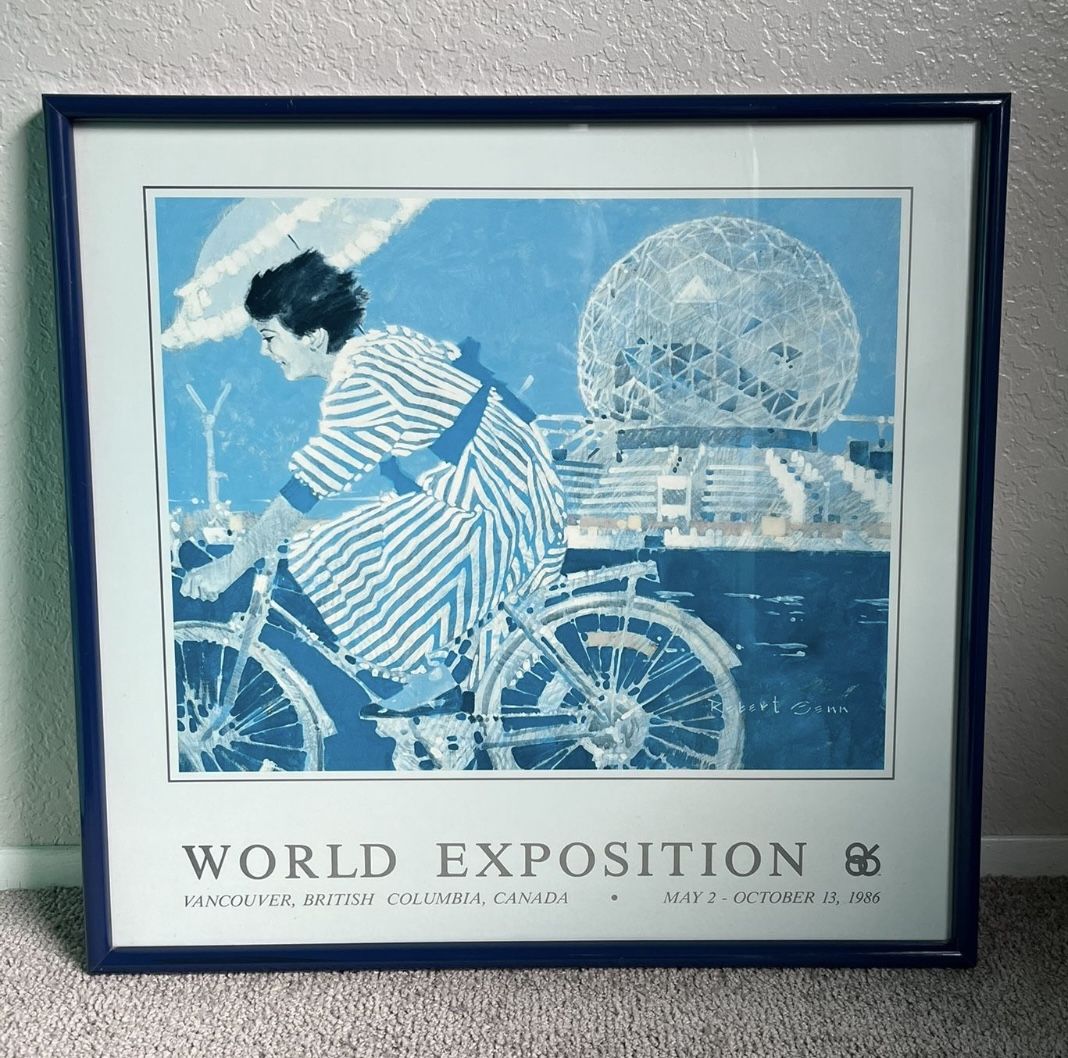 Framed Expo 86 Poster – Robert Genn Artwork – Vancouver World Exposition 1986