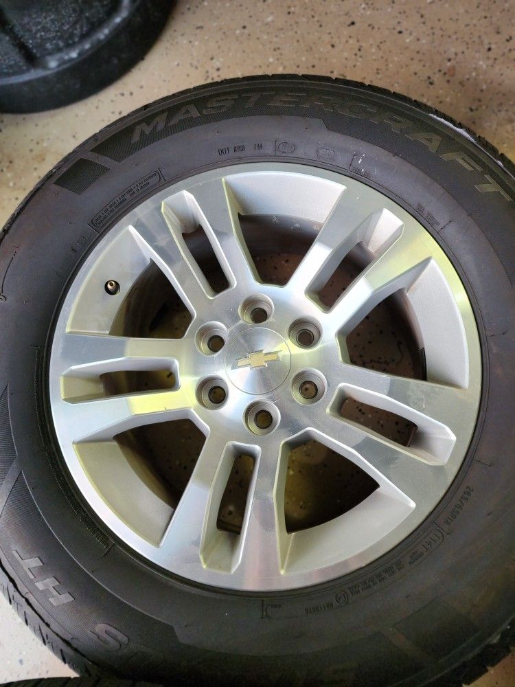 2020 Chevy Tahoe 265/65/18s Mastercraft Tires With Rims.