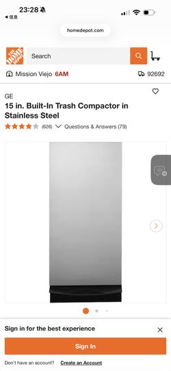 GE 15 in. Built-In Trash Compactor
