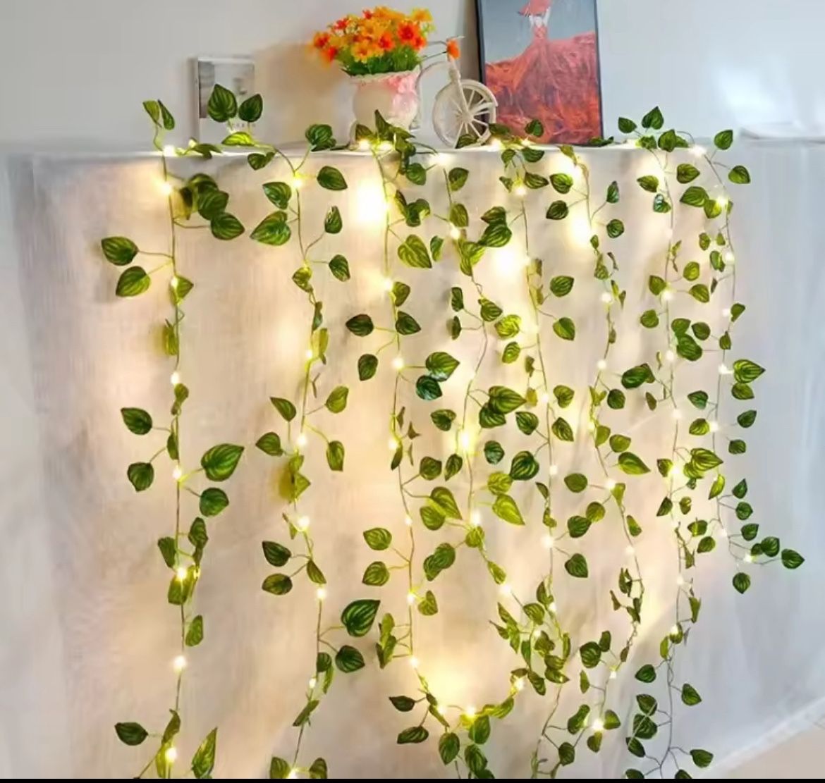 10 M / Leaf Battery-operated Garland Fairy Lamp for Outdoor Ivy Vine LED String Lights for Christmas Wedding Party Decor