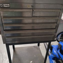 Toolbox and table on wheels