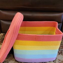 Multicolored Rope Storage Basket