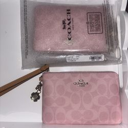 Coach powder pink wristlet
