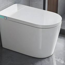 Smart Toilet with Bidet Built In, Foot Sensor Operation, Elongated Tankless Toilet with Automatic Fl