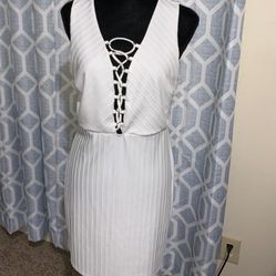Sexy White Mini Bodycon Cage Dress 