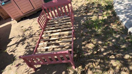 Pink Wooden Toddler Bed Frame