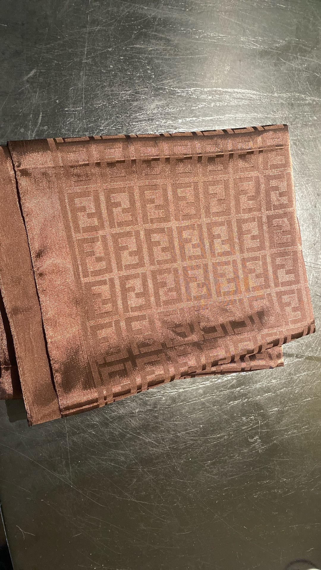 Brown Silk Fendi Scarf/ Head Wrap