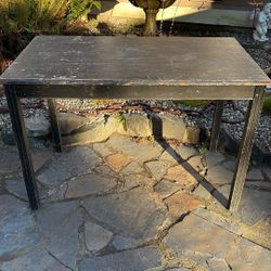 Rustic Chippy Black Solid Wood Table 