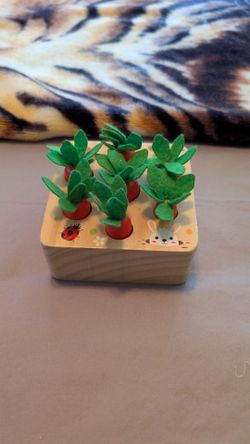 Wooden Montessori Pulling Carrot Toy
