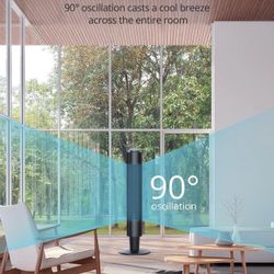 New 42” or 36” Height Adjustable, 90° Oscillating Tower Fan with 5 Fan Speeds