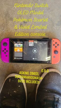 Nintendo Switch OLED Model Pokémon Scarlet & Violet Edition console.