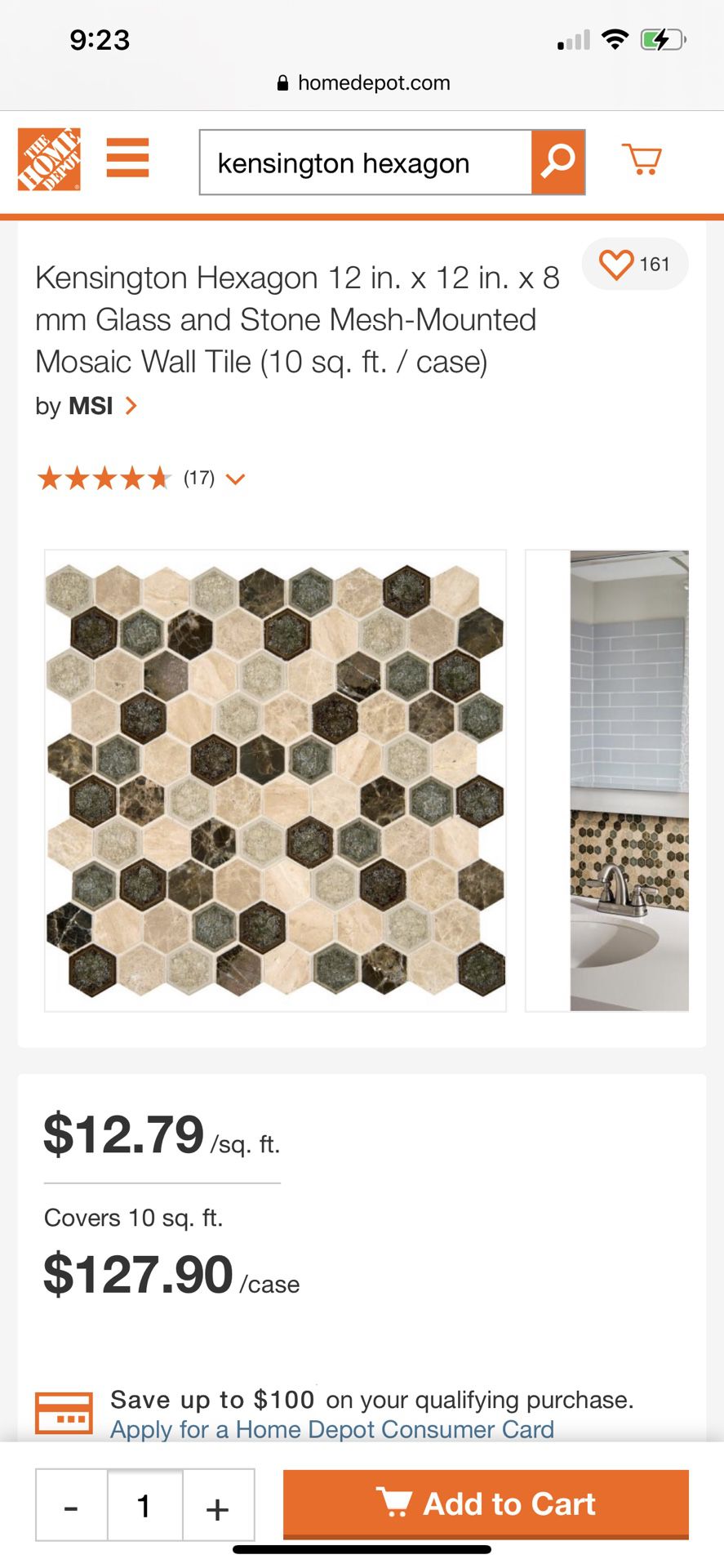 Hexagon Mosaic Backsplash Tile, Beautiful