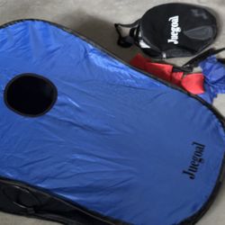  cornhole, and tic-tac-toe  portable game