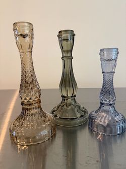 Colored stained candle sticks (can include candles)