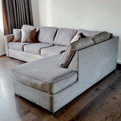 Modern Gray Sectional Sofa with Right Chaise Lounge from Living Spaces