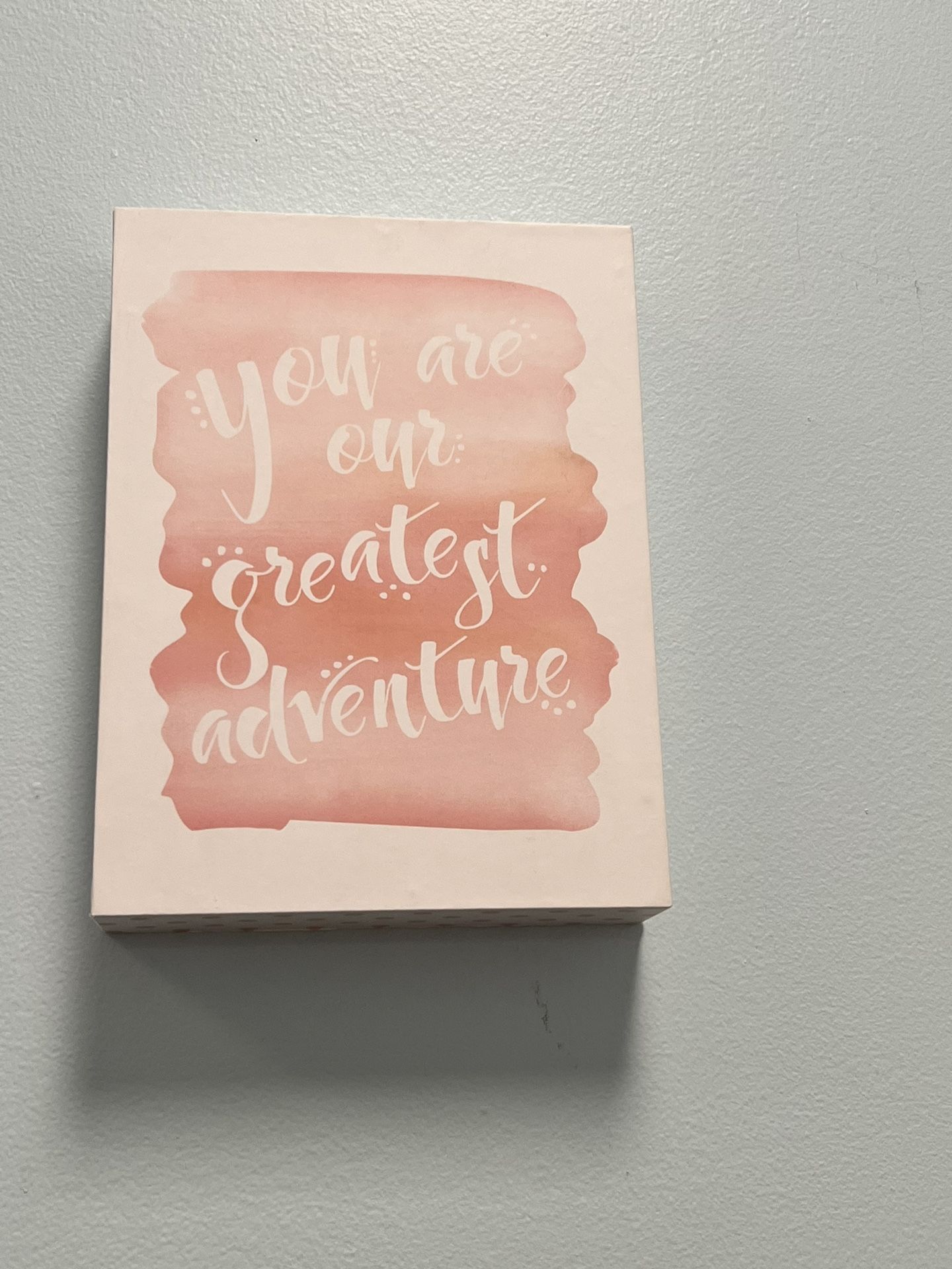 Girls Small Wooden Art- Pink/white