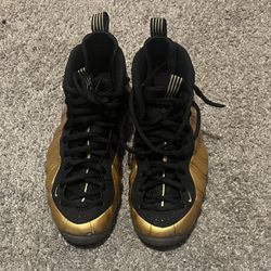 Metallic Gold Nike Foams Size 10.5