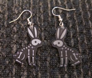 Rabbit skeleton  earings