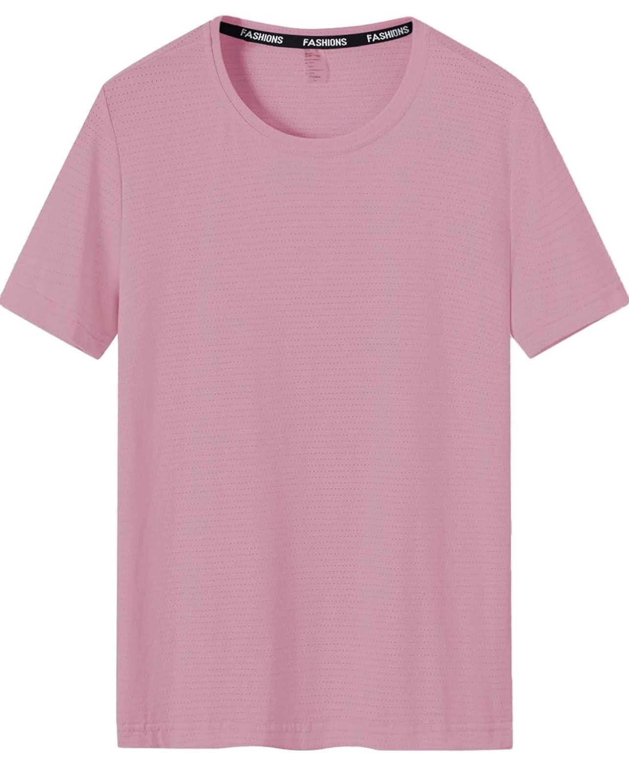 Men's Women's Solid Color Mesh Breathable Perforated Quick Dry Casual Athletic T-Shirt