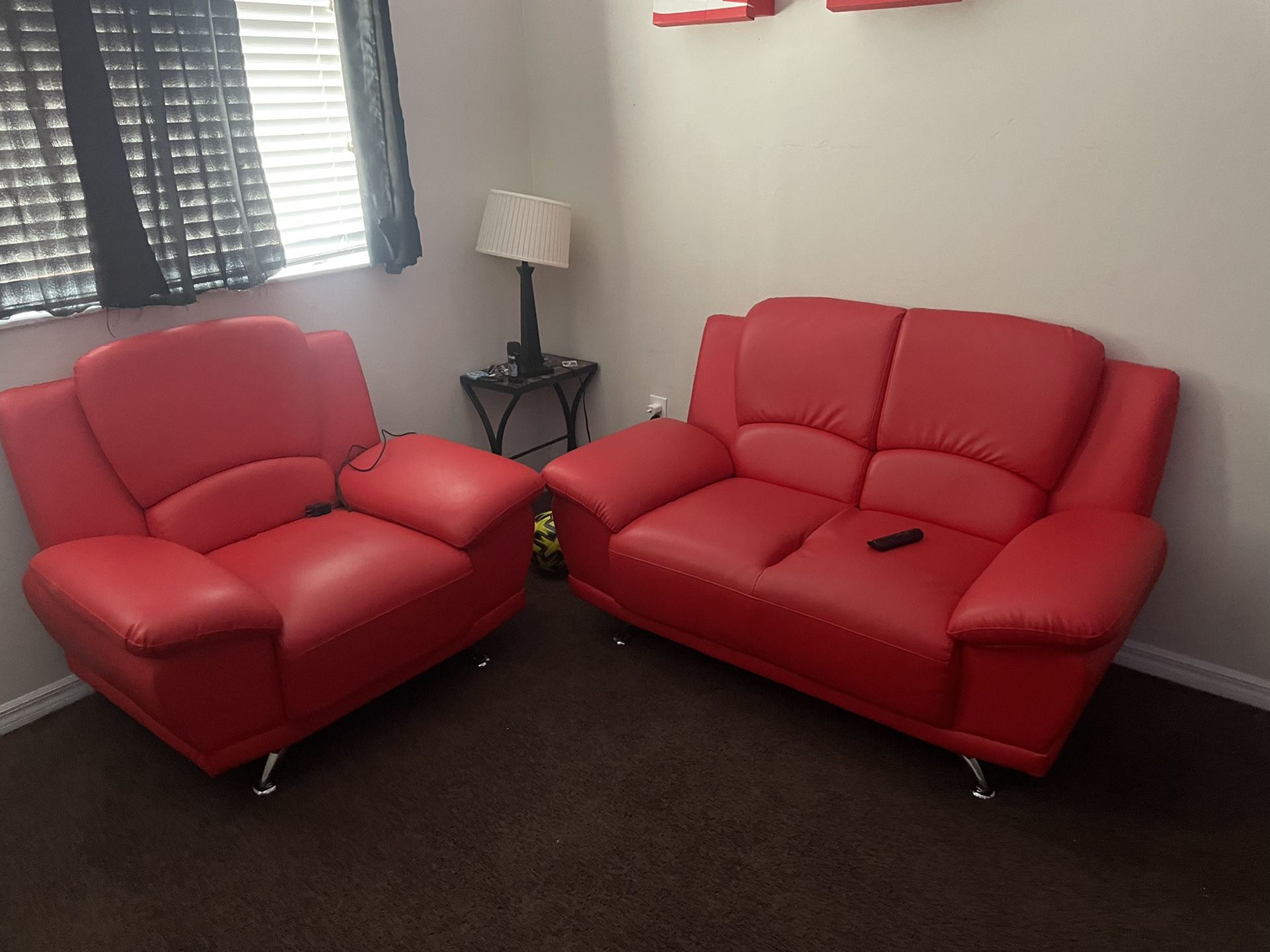 Red Leather Couches 