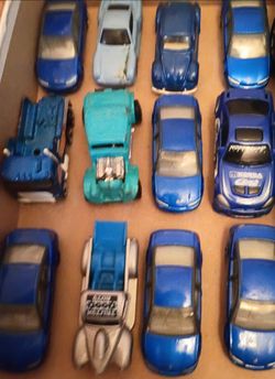 26 blue toy cars hot wheels classics,newer toy cars etc: