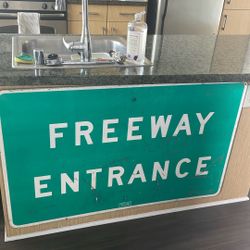 Original LA FREEWAY Entrance vintage Sign 48x30