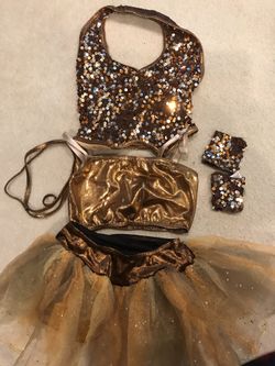 Kids ballet dress with skirt, top and had and hair accessories