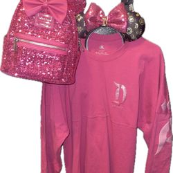 Disney Parks Disneyland Hot Pink Magenta Fuchsia Set