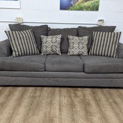 Contemporary Grey Fabric Pullout Couch