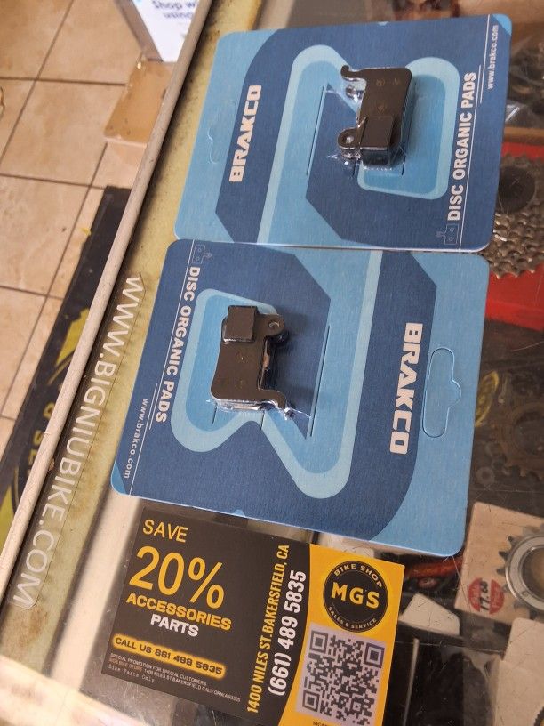 Electric Bik Break Pads Brand New. Only $20 Each Set 1400 Niles St Bakersfield Ca MG'S BIKE SHOP Affordable Prices