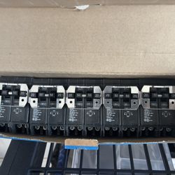 BR 1-20 Amp 2 Pole and 1-50 Amp 2 Pole BQC (Common Trip) Quad Circuit Breaker